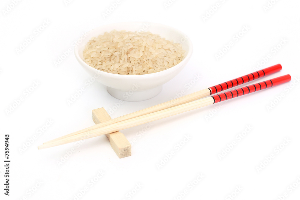 Chinese chopsticks with rice