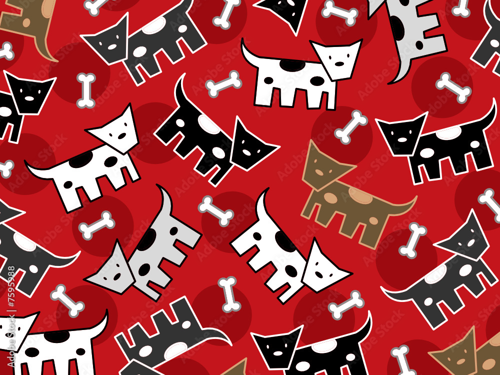 spotted doggies pattern (vector) - illustration spotted doggies pattern (vector) - illustration