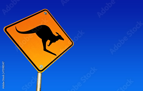 Kangaroo Warning Sign (with Path)