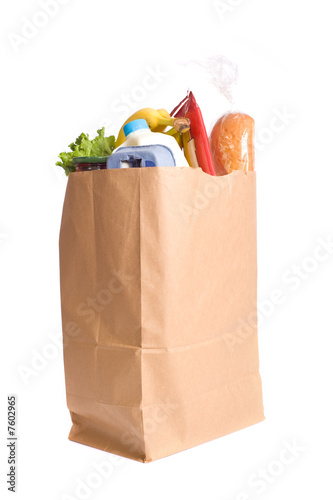 Bag of Groceries on WHite
