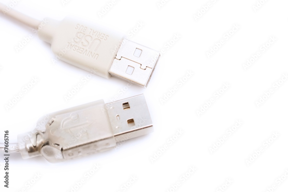 USB Computer Cable on white background