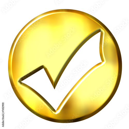 3D Golden Framed Tick