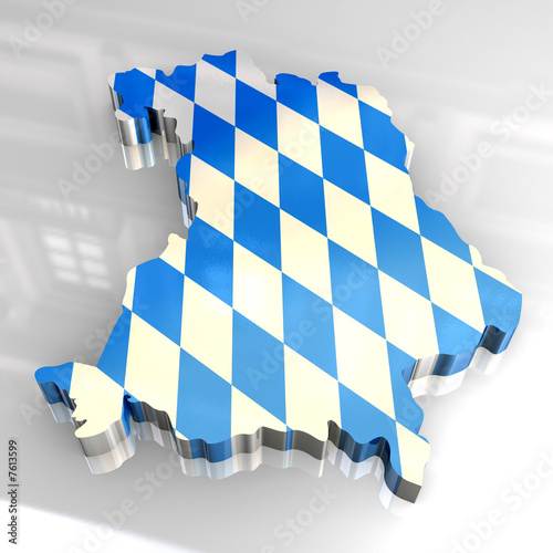 3d flag map of bavaria
