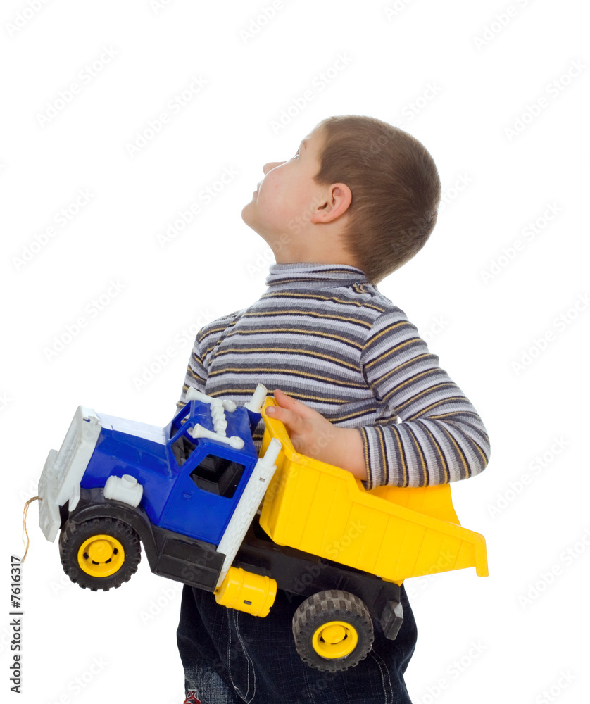 child with car