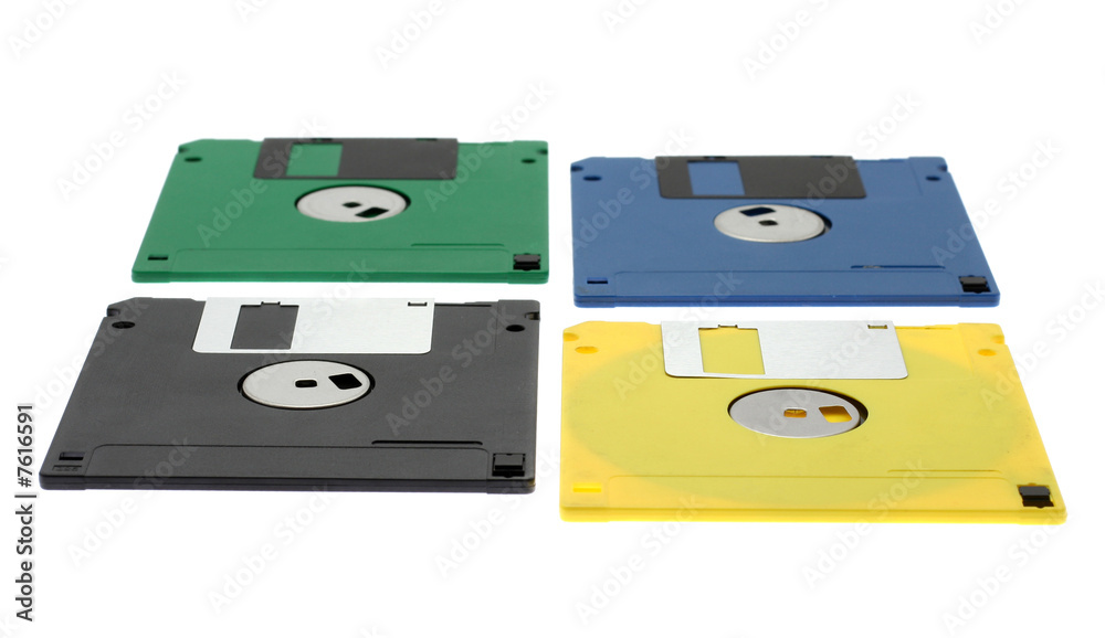 multi-coloured diskettes