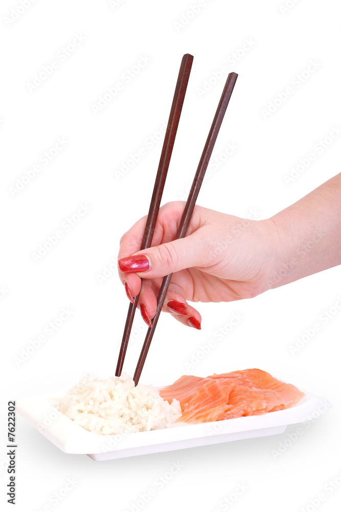 woman's hand with chopsticks