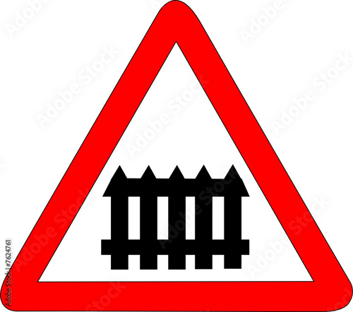 a0123 - Panneau danger BARRIERE CHEMIN DE FER manuelle