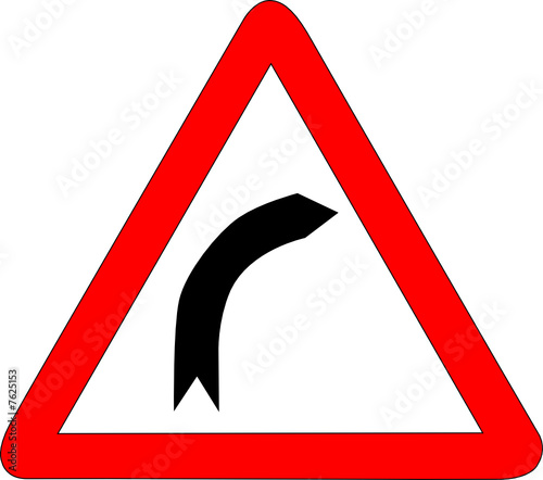 a0140 - Panneau danger VIRAGE A DROITE