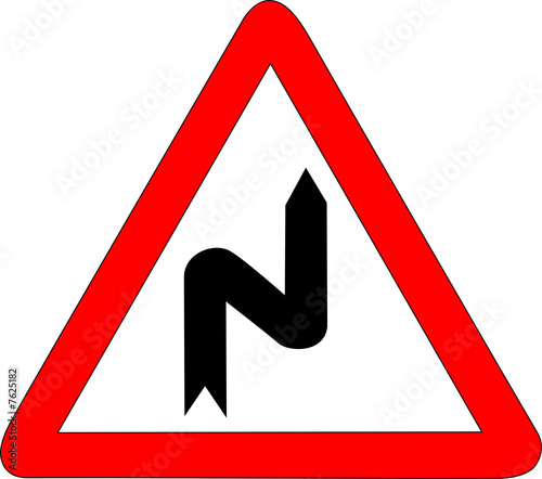 a0141 - Panneau danger VIRAGES SUCCESSIFS