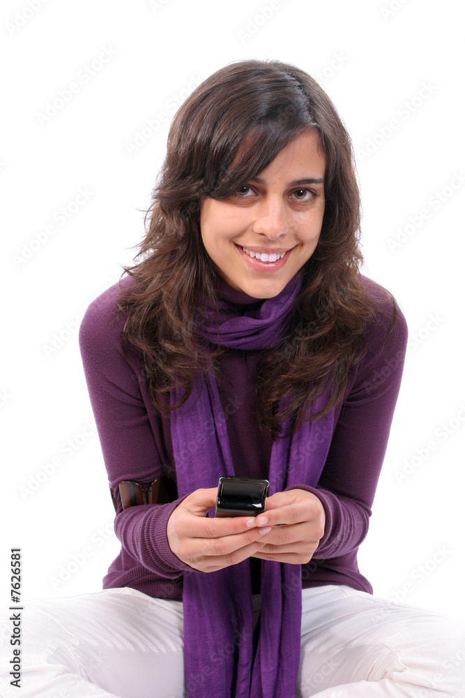 Young beautiful girl calling on cellphone Young beautiful girl calling on cellphone
