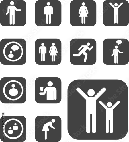Set buttons. Pictographs of people  