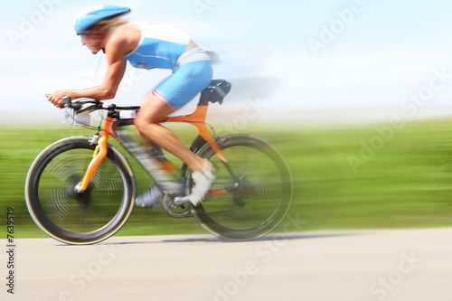 Racing bicycle, motion blur