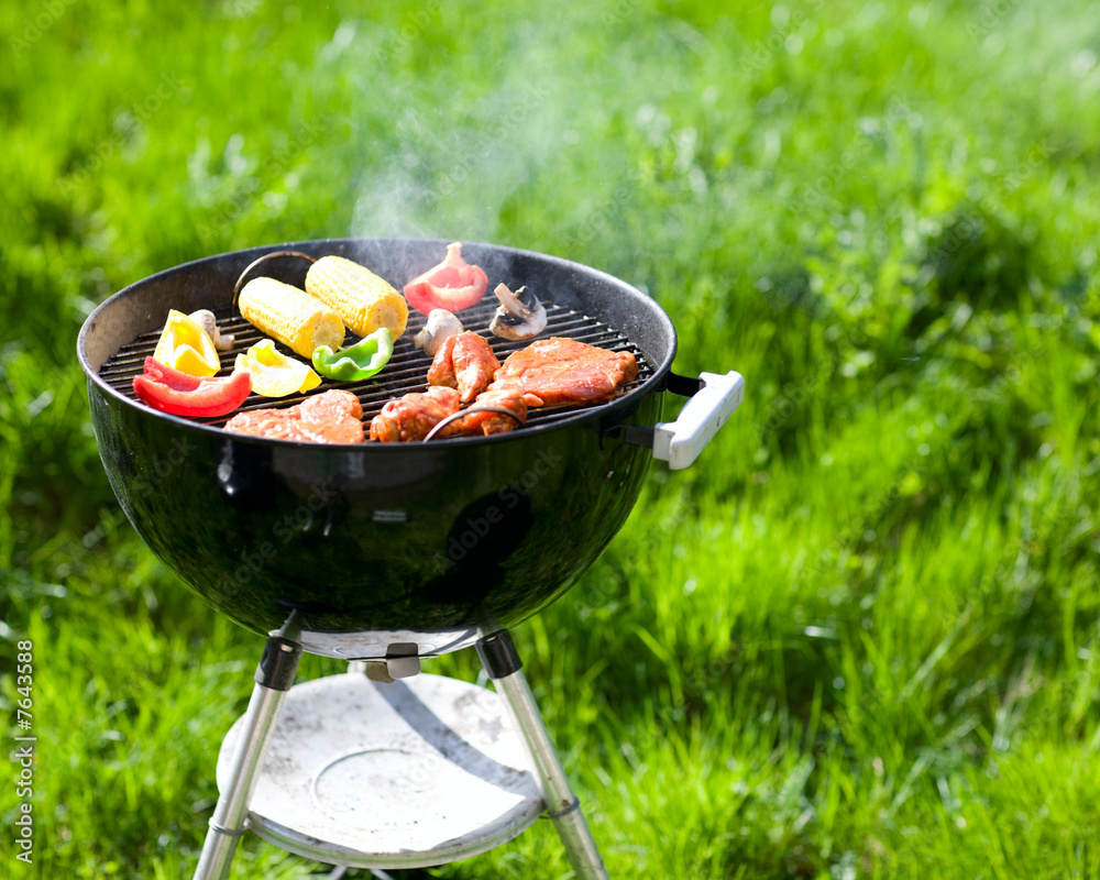 Naklejka premium Grilling at summer weekend