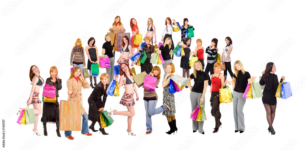  isolated vrowd of shopping crowd