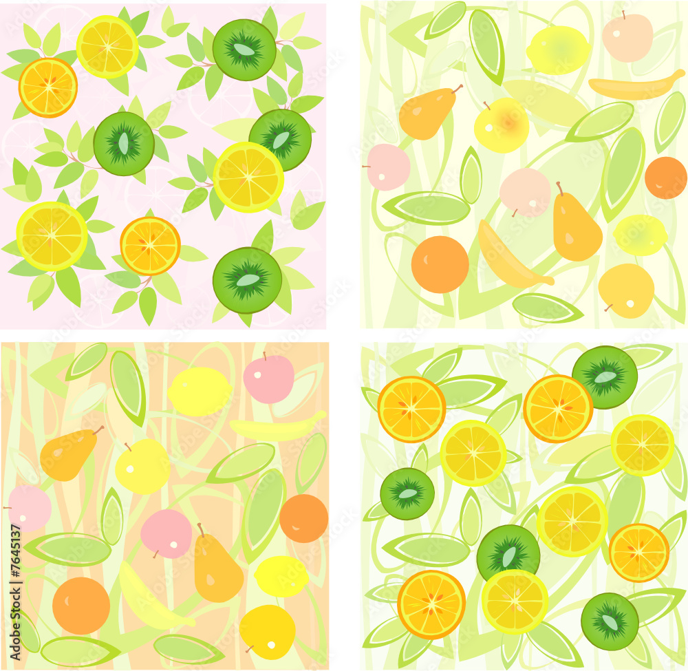 Four of fruit backgrounds. Four of fruit backgrounds.