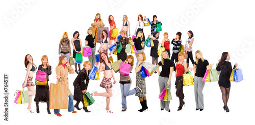  isolated vrowd of shopping crowd