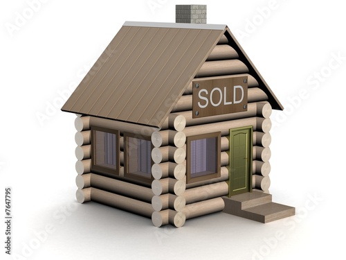 Wooden small house. The iso...
