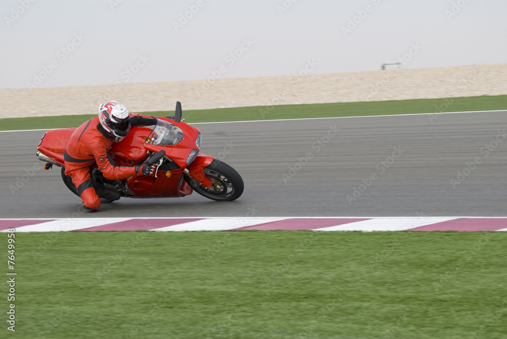 Superbike racing on track