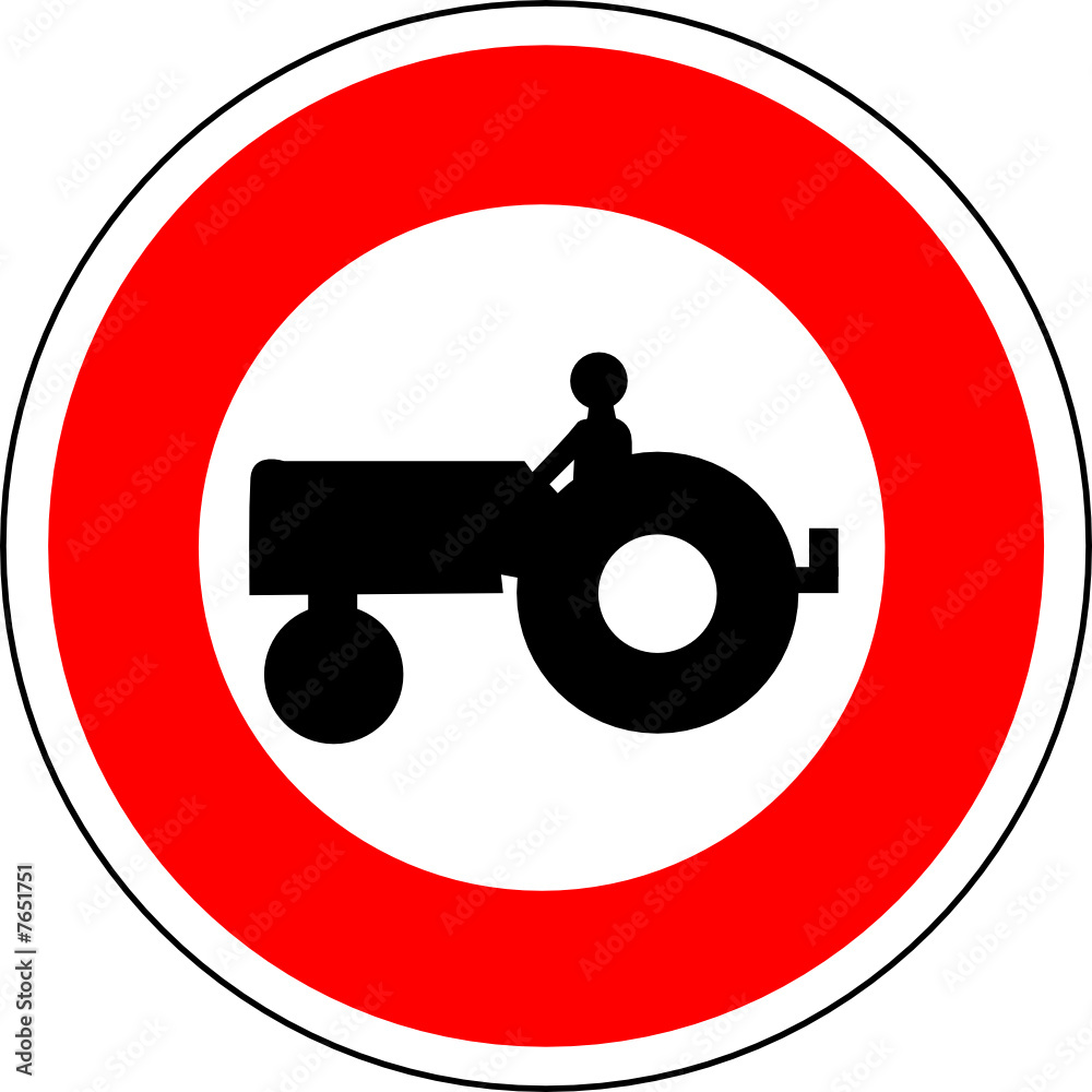 A0164 Panneau Interdit Aux ENGINS AGRICOLES Stock Vector Adobe Stock