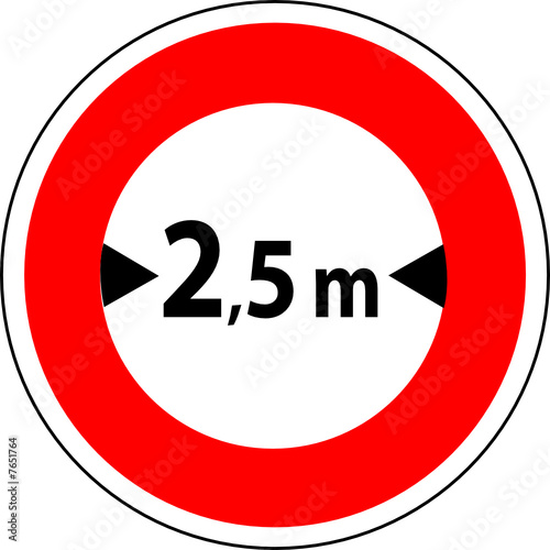 a0177 - Panneau interdiction LARGEUR SUPERIEURE 2,5m