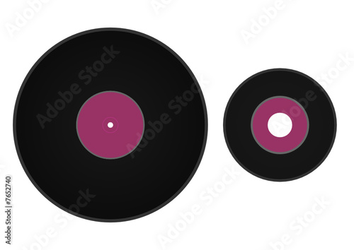 Vinyl gramophone records: 12" 33 1/3 vs 7" 45 rpm