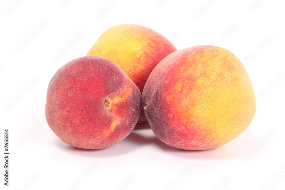 Three tasty juicy peaches