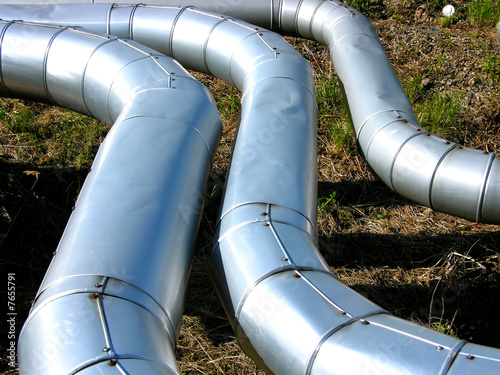 Steel pipeline in oil refinery