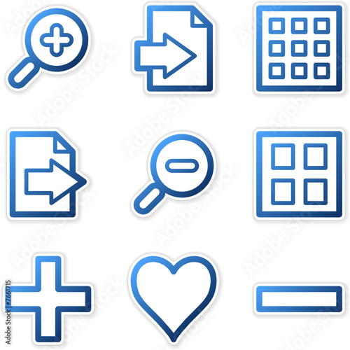 Image viewer icons, blue contour series