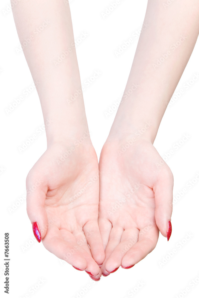 Two woman hands in stretching pose Two woman hands in stretching pose