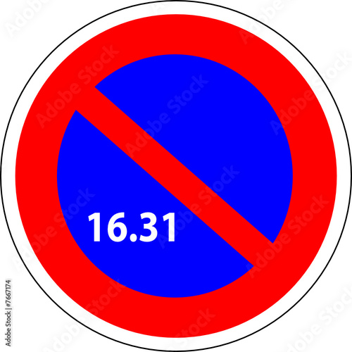 a0173 - Panneau interdiction STATIONNEMENT 16 au 31