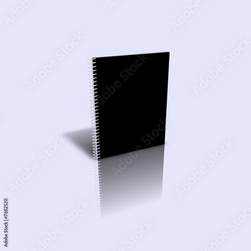 emty black spiral book 3d illustration