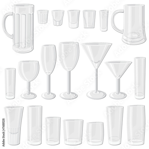 Transparent glass set