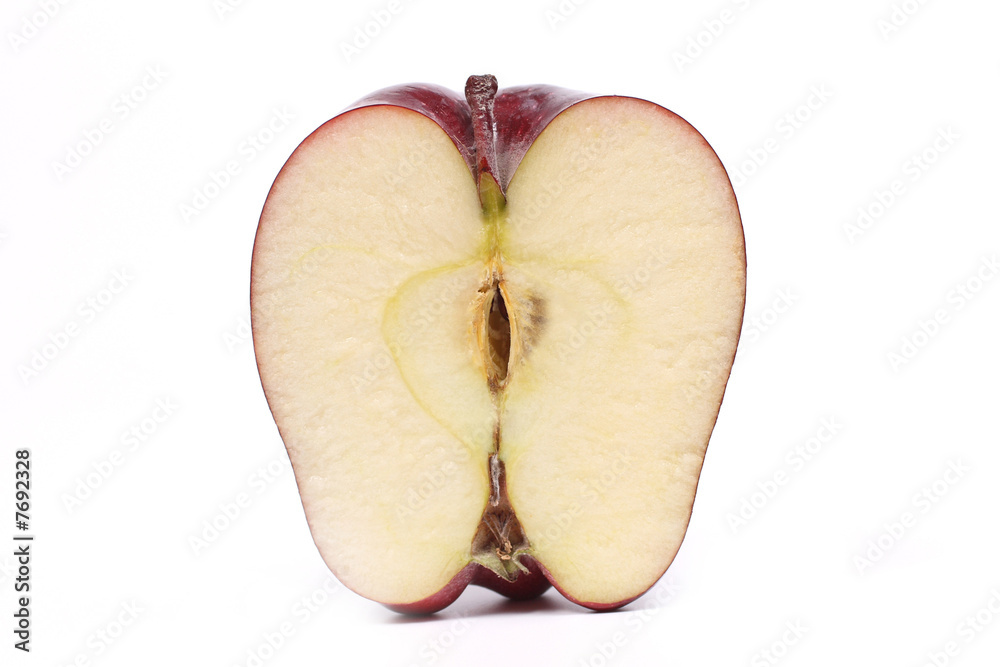 section of red apple