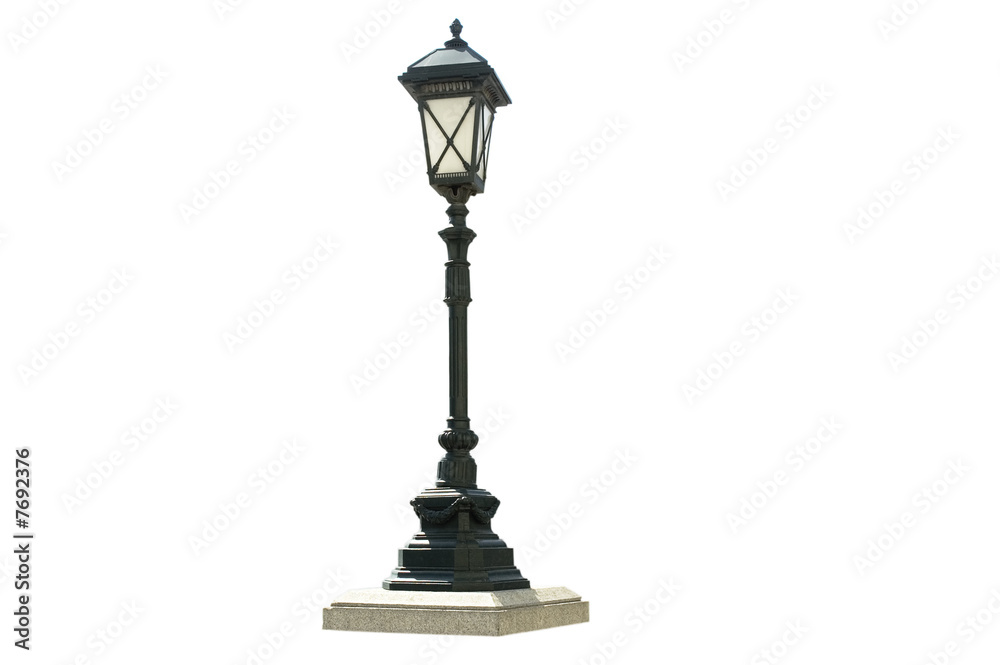 Old street lamp with clipping path