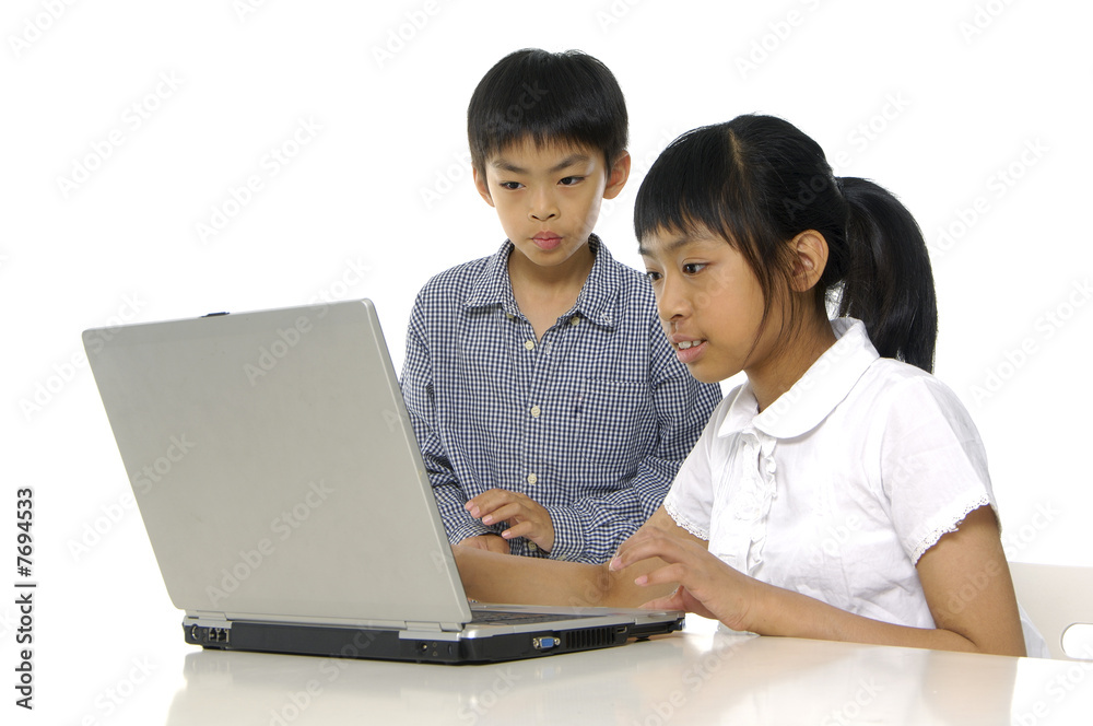 kids playing computer games or learning online kids playing computer games or learning online