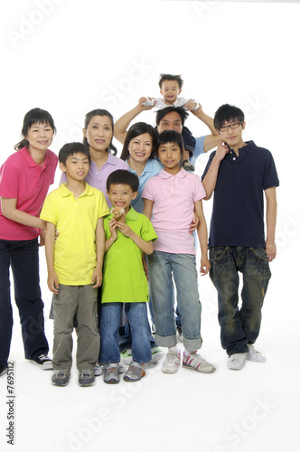 Asian family happy together