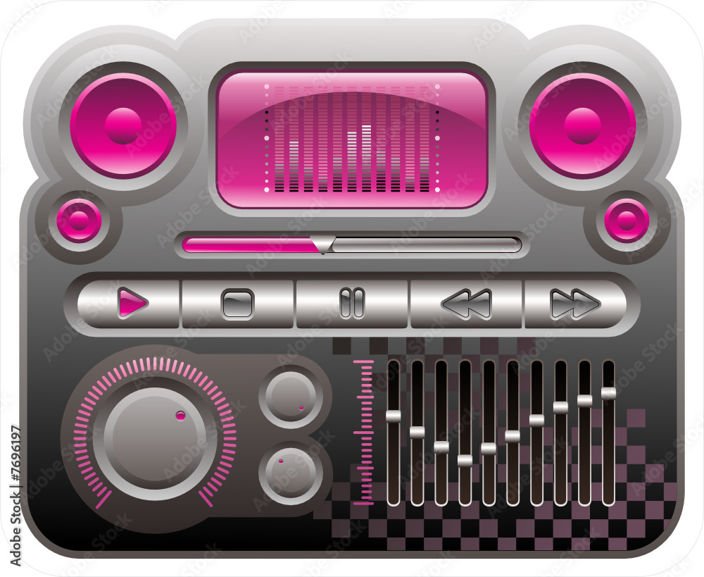 elements for skin of digital audio mp3 player, emo style elements for skin of digital audio mp3 player, emo style