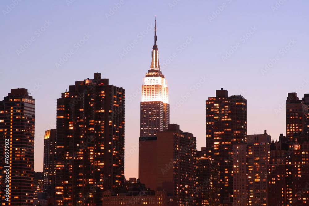 Midtown Manhattan skyline at Night Lights