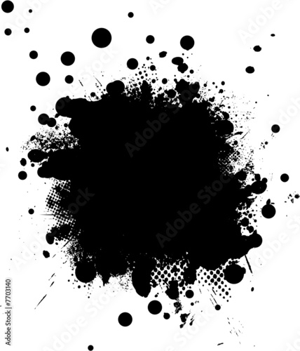 Black and white illustrated background with halftone dot