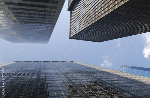 Upright view on office buildikng in Manhattan New York