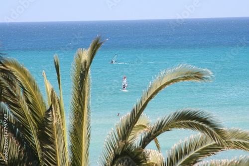 Strand mit Surfern