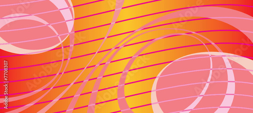 Asymmetrical bright red background with waves and bands