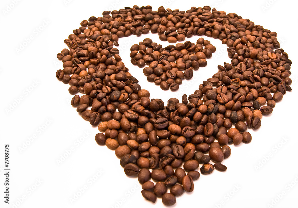 coffee beans on white background coffee beans on white background