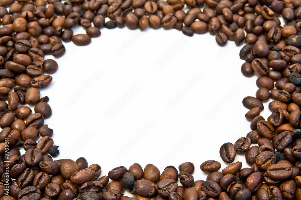 coffee beans on white background