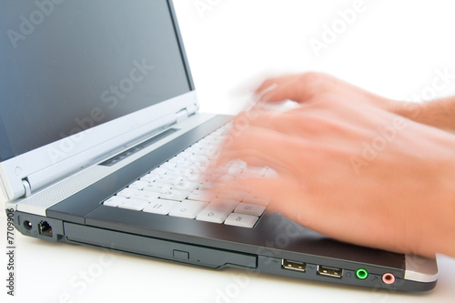 typing on the notebook keyboard