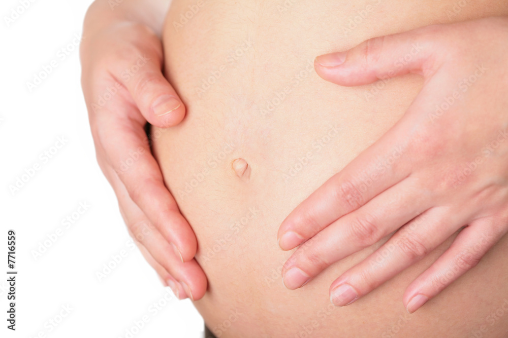 belly of the pregnant woman