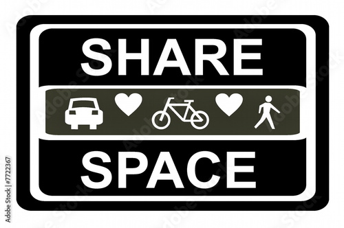 Schild Share Space für alle Verkehrsteilnehmer photo