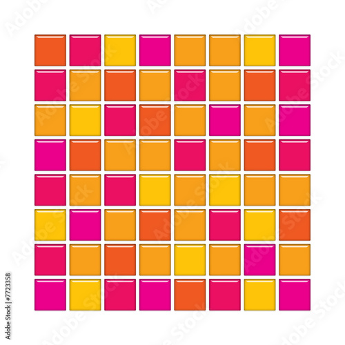Orange and pink glass tiles