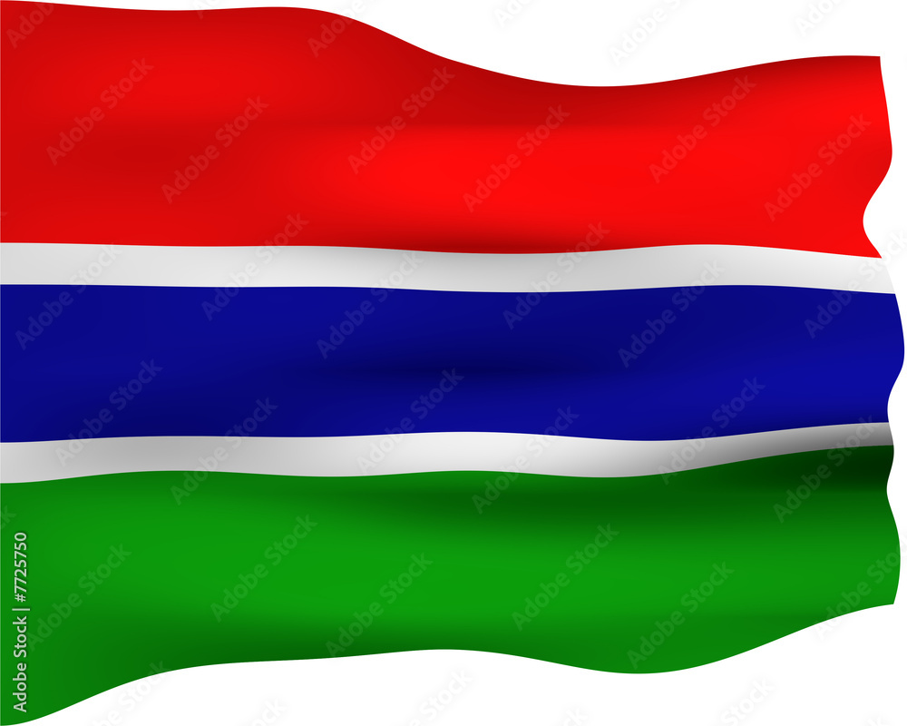 3D Flag of Gambia 3D Flag of Gambia