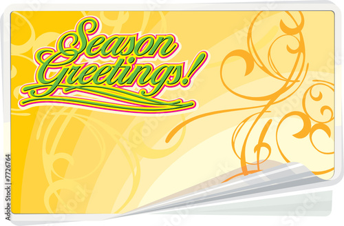 Season Greetings Summer Background with floral ornament